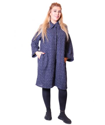 OPEN COAT KNITTED-Blue Sparkly