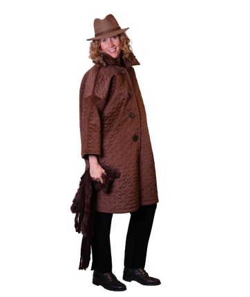 WINTER QUILTED COAT -Brown