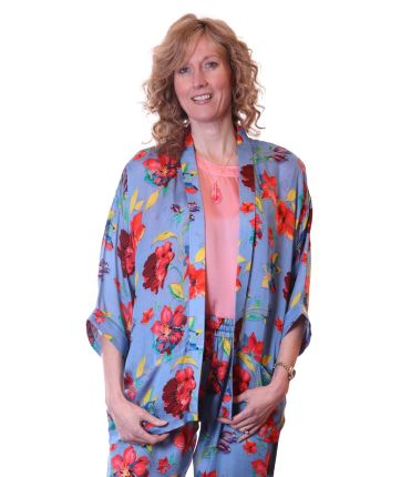 PEACOCK BLEND SILK-Red Floral