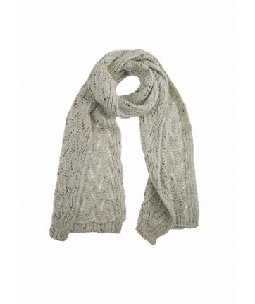 LACE KNIT SCARF-Star White