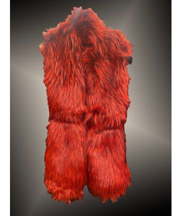 STOLE FAUX FUR-Bright Red
